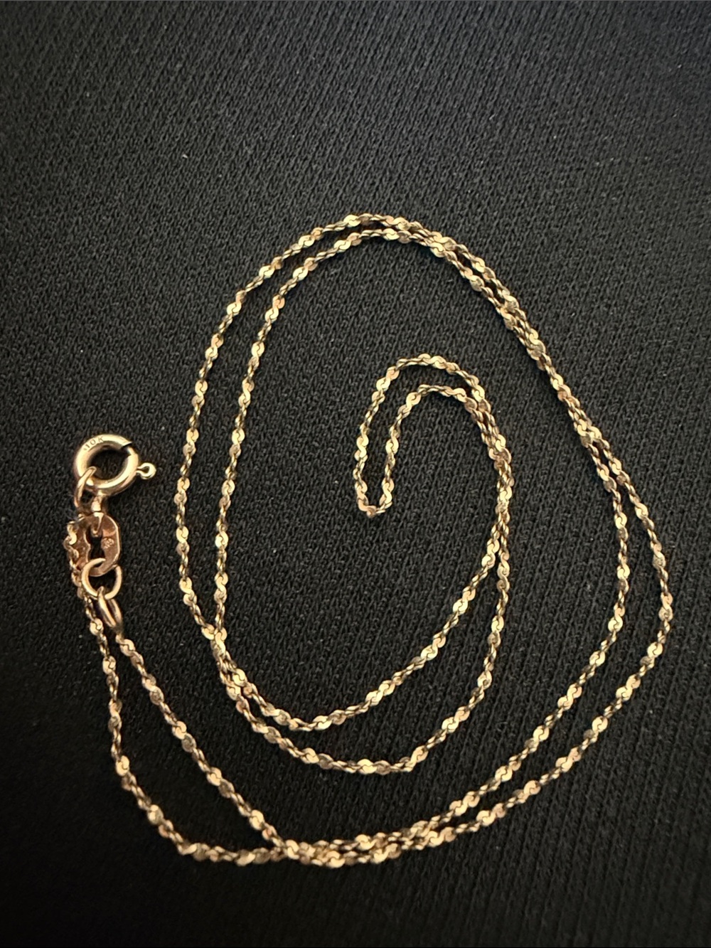 Solid 10K gold vintage fancy link twisted chain necklace 16”